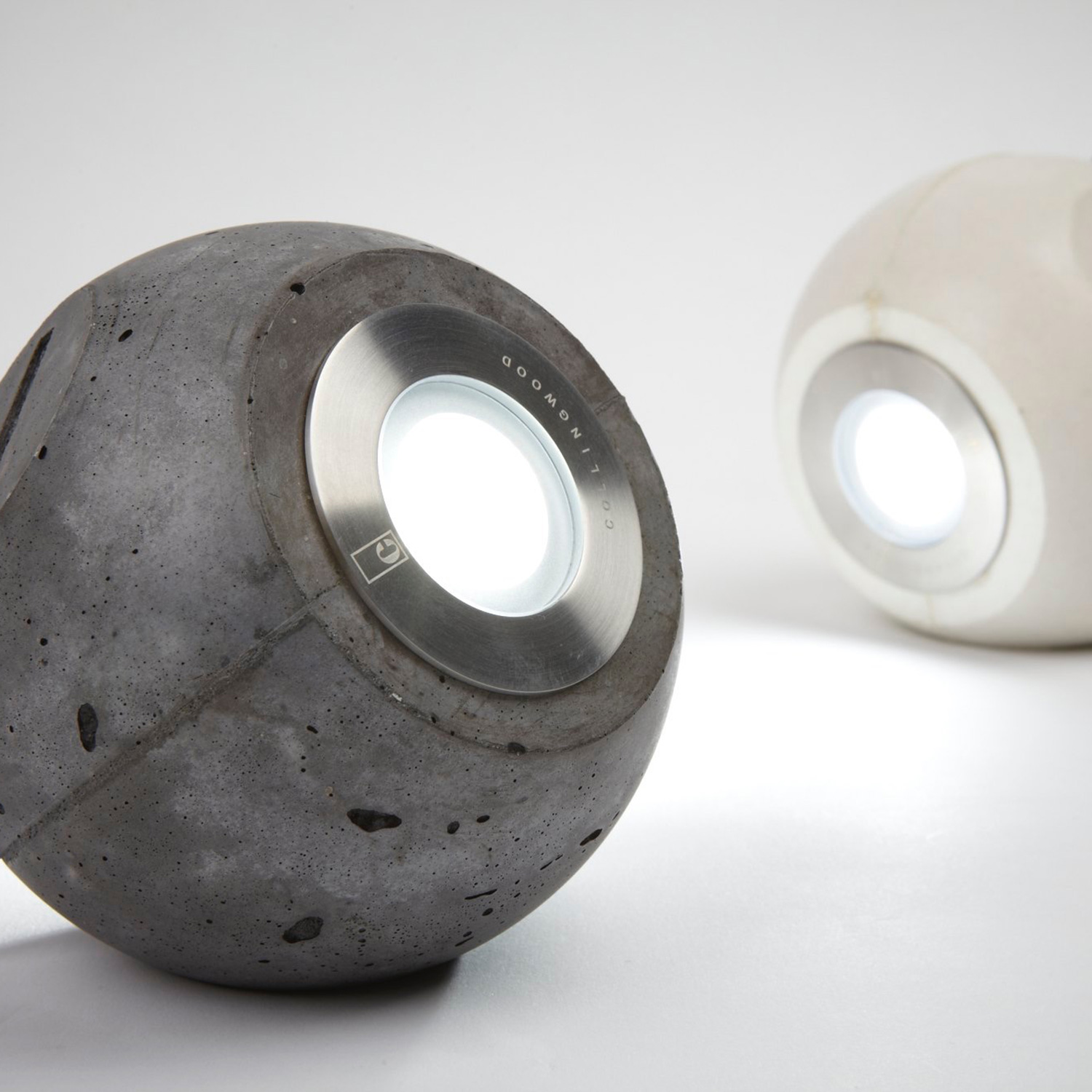 Conscious Forms - mini orb concrete light 4 angled light positions led fitting ambient lighting